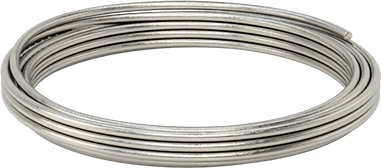 Image of Product. Front orientation. Bend-and-Stay Corrosion-Resistant 316 Stainless Steel Wire, 30 Feet Long Coil, Matte, 0.162" Diameter.