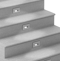 Image of ProductInUse. Step Mount Shown Installed. Front orientation. Step Lights. Step Mount.