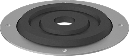 Image of Product. Front orientation. Sealing Grommet, with 3" Diameter Flange, 0.5" ID.