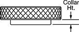 Image of Attribute. Front orientation. Contains Annotated. Low-Profile Knurled-Head Thumb Nuts.