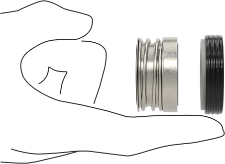 Image of Product. Side1 orientation. Contains SizingReference. Mechanical Pump Shaft Seal, Number 360.