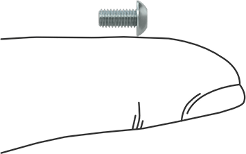 Image of Product. Side1 orientation. Contains SizingReference. Zinc-Plated Steel Button Head Torx Screws, Class 8.8, M3 x 0.5 mm Thread, 6 mm Long.