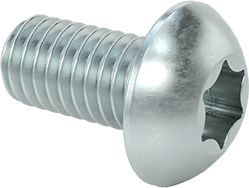 Image of Product. Front orientation. Zinc-Plated Steel Button Head Torx Screws, Class 8.8, M3 x 0.5 mm Thread, 6 mm Long.