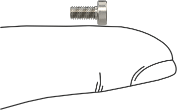 Image of Product. Side1 orientation. Contains SizingReference. 18-8 Stainless Steel Low-Profile Socket Head Screws, with Hex Drive, M3 x 0.5 mm Thread, 6 mm Long.