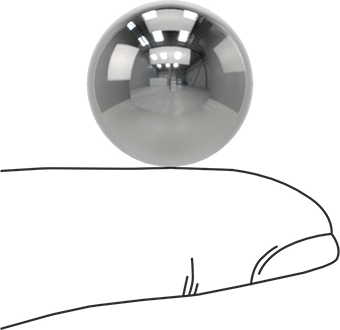 Image of Product. Side1 orientation. Contains SizingReference. Multipurpose 304 Stainless Steel Ball, 3/4" Diameter.