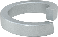 Image of Product. Bottom orientation. Zinc-Plated Steel Split Lock Washer, for 1/4" Size Socket Head Screw, 0.260" ID, 0.363" OD.