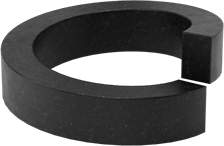 Image of Product. Bottom orientation. Black-Oxide Steel Split Lock Washer, for 1/4" Size Socket Head Screw, 0.260" ID, 0.363" OD.