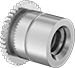 Image of Product. Front orientation. Standoffs. Miniature Splined Press-Fit Threaded Standoffs.
