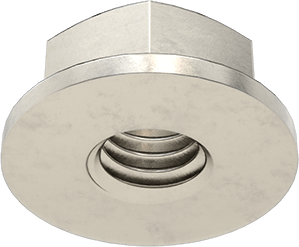 Image of Product. Bottom orientation. 18-8 Stainless Steel Flange Nut, M6 x 1 mm Thread Size.