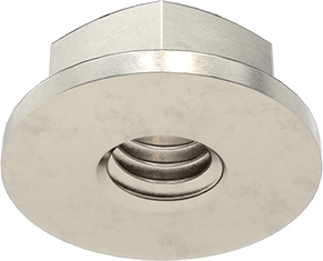 Image of Product. Bottom orientation. 18-8 Stainless Steel Flange Nut, M4 x 0.7 mm Thread Size.