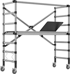 Image of Product. Access Door Shown Open. Front orientation. Scaffolds. Nonconductive Folding Scaffolds.