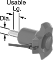 Image of Product. Front orientation. Contains Annotated. Quick-Release Pins. Clamping Quick-Release Pins, Plastic Lanyard.