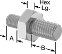 Image of Product. Front orientation. Contains Annotated. Thread Adapters. Metric-to-Metric Male Hex Thread Adapters.