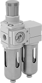 Image of Product. Front orientation. Compressed Air Filter/Regulators. SMC Modular Compressed Air Filter/Regulators for Oil and Particle Removal.
