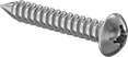 Image of Product. Front orientation. Tapping Screws. Aluminum Phillips Rounded Head Screws for Sheet Metal.