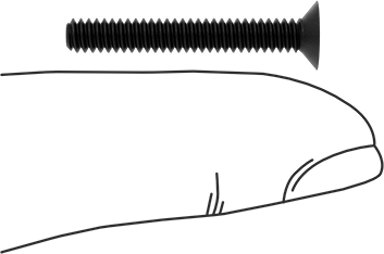 Image of Product. Side1 orientation. Contains SizingReference. Mil. Spec. 18-8 Stainless Steel Phillips Flat Head Screws, Black-Oxide, 100 Degree Countersink, 6-32 Thread Size, 1" Long.