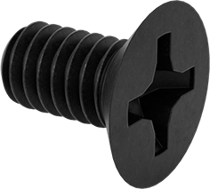 Image of Product. Front orientation. Mil. Spec. 18-8 Stainless Steel Phillips Flat Head Screws, 100 Degree Countersink Angle, 8-32 Thread Size, 5/16" Long.
