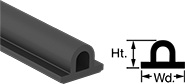 Image of Product. Front orientation. Contains Annotated, MultipleImages. Edge Seals. Water- and Weather-Resistant Hollow Foam Rubber Surface-Mount Edge Seals, Style K.