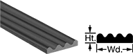 Image of Product. Front orientation. Contains Annotated, MultipleImages. Edge Seals. Water- and Weather-Resistant Foam Rubber Surface-Mount Edge Seals, Style B.