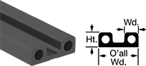 Image of Product. Front orientation. Contains Annotated, MultipleImages. Edge Seals. Water- and Weather-Resistant Hollow Foam Rubber Surface-Mount Edge Seals, Style B.