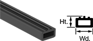 Image of Product. Front orientation. Contains Annotated, MultipleImages. Edge Seals. Water- and Weather-Resistant Hollow Foam Rubber Surface-Mount Edge Seals, Style Q.