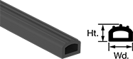Image of Product. Front orientation. Contains Annotated, MultipleImages. Edge Seals. Water- and Weather-Resistant Hollow Foam Rubber Surface-Mount Edge Seals, Style R.
