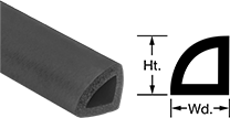 Image of Product. Front orientation. Contains Annotated, MultipleImages. Edge Seals. Water- and Weather-Resistant Hollow Foam Rubber Surface-Mount Edge Seals, Style E.