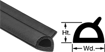 Image of Product. Front orientation. Contains Annotated, MultipleImages. Edge Seals. Water- and Weather-Resistant Hollow Foam Rubber Surface-Mount Edge Seals, Style G.
