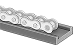 Image of ProductInUse. Front orientation. Roller Chain Guides. Open-Channel Roller Chain Guides.