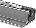 Image of ProductInUse. Guide with Flanged Frame. Front orientation. Roller Chain Guides. Deep-Channel Roller Chain Guides, Flanged Frame.