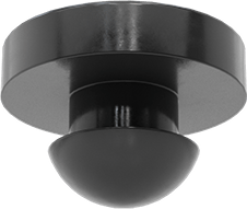 Image of Product. Bottom orientation. SBR Rubber Push-and-Stay Bumper, for 1/4" ID and 1/8" Thickness, 11/32" Ridge Diameter, 1/8" High.