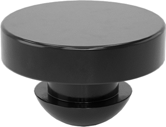 Image of Product. Bottom orientation. SBR Rubber Push-and-Stay Bumper, for 1/4" ID and 1/8" Thickness, 11/32" Ridge Diameter, 1/8" High.