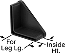 Image of Product. Front orientation. Contains Annotated. Protective Caps. 90° Angle Caps, Polyethylene.
