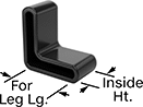Image of Product. Front orientation. Contains Annotated. Protective Caps. 90° Angle Caps, Vinyl Plastic.