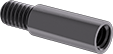 Image of Product. Front orientation. Binding Barrels. Brass Low-Profile Binding Barrels and Screws, Black-Oxide 18-8 Stainless Steel, Extensions.