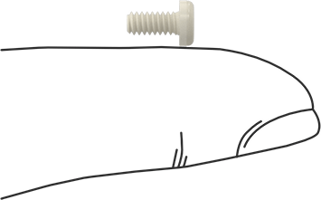Image of Product. Side1 orientation. Contains SizingReference. Nylon Pan Head Slotted Screws, 4-40 Thread, 1/4" Long.