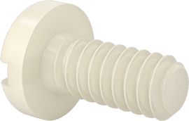 Image of Product. Back orientation. Nylon Pan Head Slotted Screws, 4-40 Thread, 1/4" Long.