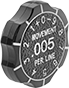 Image of Product. Front orientation. Indicating Knobs. Precise Control, Screw-Head Mount, Six-Arm Grip.