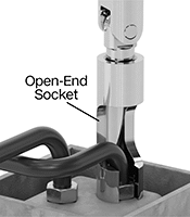 Image of ProductInUse. Front orientation. Contains Annotated. Sockets. Open-End 6-Point Socket Sets.
