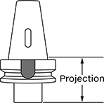 Image of Attribute. Front orientation. Contains Annotated. BT Taper to Morse Taper Shank Adapters.