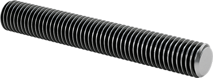 Image of Product. Front orientation. Grade B7 Medium Strength Steel Threaded Rod, M14 x 2 mm Thread Size, 100 mm Long.