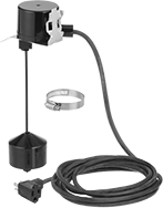 Image of Product. Front orientation. Float Switches. Sump Pumps with Basin for Water with Small Solids.