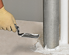 Image of ProductInUse. Front orientation. Fire Stops. Fire-Stop Cement.