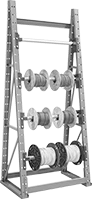 Image of Product. Front orientation. Spool Racks. Spool Racks, Complete Units, 4 Storage Levels.