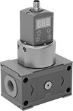 Image of Product. Front orientation. Compressed Air Regulators. Hazardous Location Electronically-Controlled Precision Compressed Air Regulators with Display, Compressed Air Regulators with IO-Link.