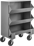 Image of Product. Front orientation. Bin Racks. Extra-Large Bin Racks, Rolling, Total of 3 Bins.