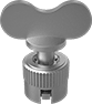 Image of Product. Front orientation. Captive Panel Screws. Wing Head Quarter-Turn Captive Panel Screws with Front Press-Fit Nut.