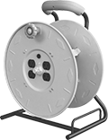 Image of Product. With NEMA 5-15 Outlets. Front orientation. NEMA 5-15. Extension Cord Reels with Outlets .