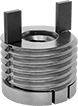 Image of Product. Bottom orientation. Threaded Inserts. Self-Aligning Key-Locking Threaded Inserts for Soft Metal.