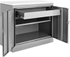 Bench-Height Shelf Cabinets with Drawer
